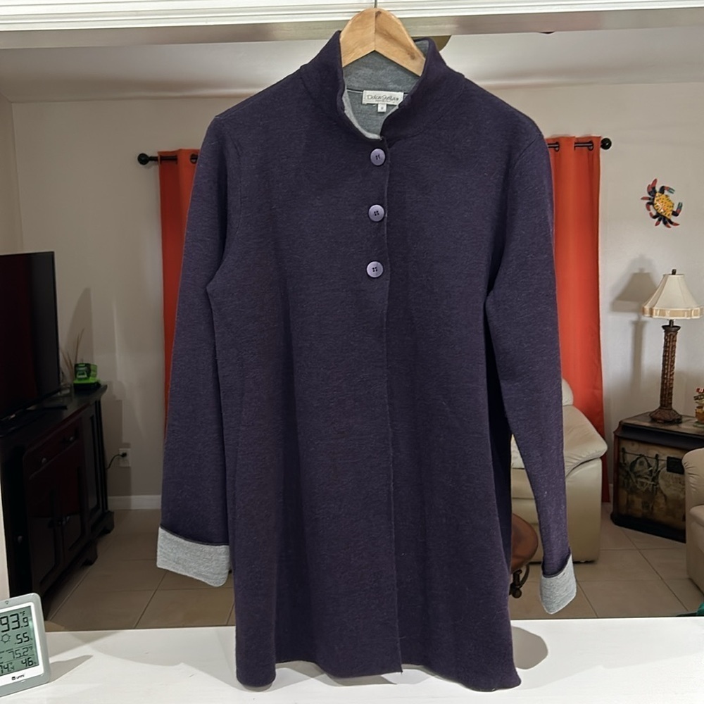 Dolce Stella Made in Italy Purple Cuff Wool Blend Sweater Women’s Size M
